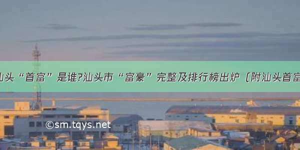 广东汕头“首富”是谁?汕头市“富豪”完整及排行榜出炉（附汕头首富简介）