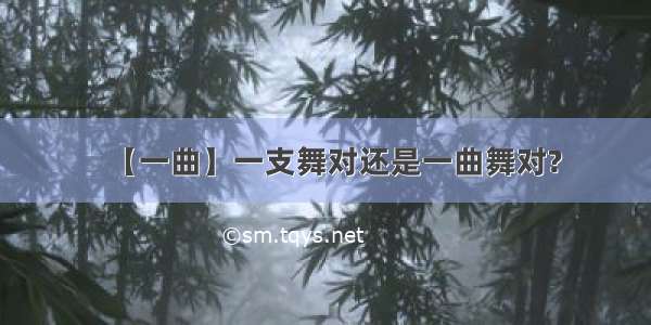 【一曲】一支舞对还是一曲舞对?