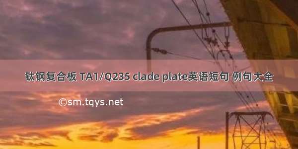 钛钢复合板 TA1/Q235 clade plate英语短句 例句大全