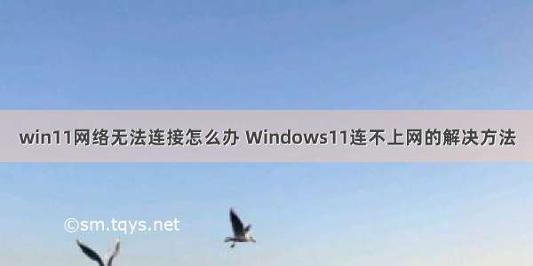win11网络无法连接怎么办 Windows11连不上网的解决方法