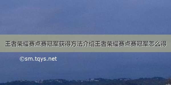 王者荣耀赛点赛冠军获得方法介绍王者荣耀赛点赛冠军怎么得