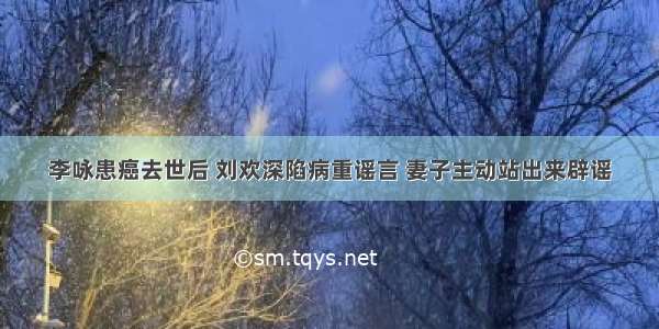 李咏患癌去世后 刘欢深陷病重谣言 妻子主动站出来辟谣