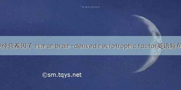 人脑源性神经营养因子 human brain-derived neurotrophic factor英语短句 例句大全