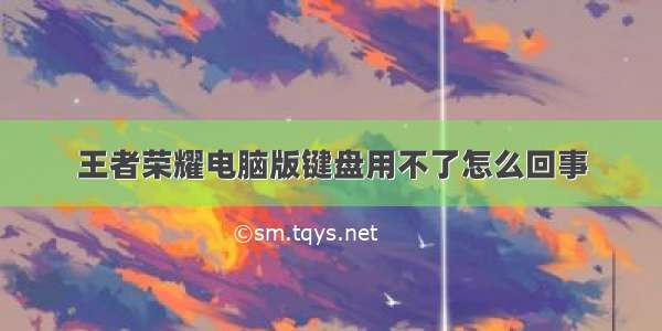 王者荣耀电脑版键盘用不了怎么回事