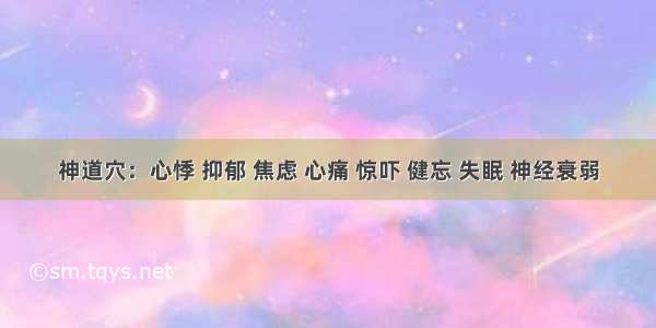 神道穴：心悸 抑郁 焦虑 心痛 惊吓 健忘 失眠 神经衰弱