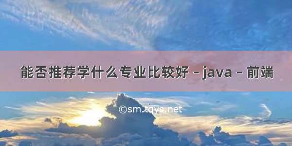 能否推荐学什么专业比较好 – java – 前端