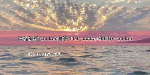 网络编程 socket详解 TCP socket和UDP socket