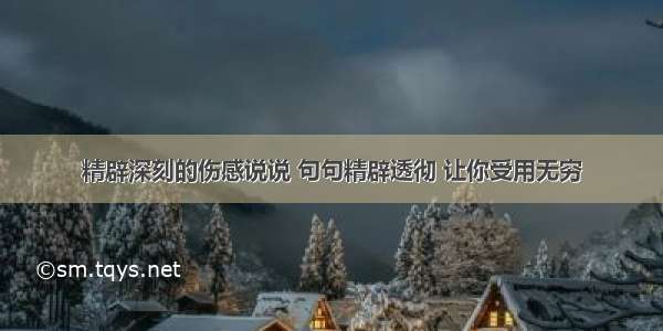 精辟深刻的伤感说说 句句精辟透彻 让你受用无穷