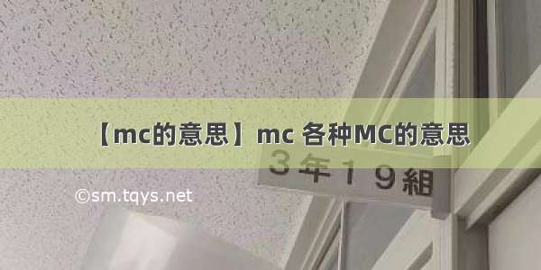 【mc的意思】mc 各种MC的意思
