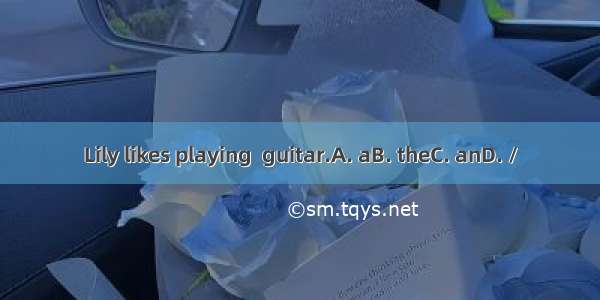 Lily likes playing  guitar.A. aB. theC. anD. /