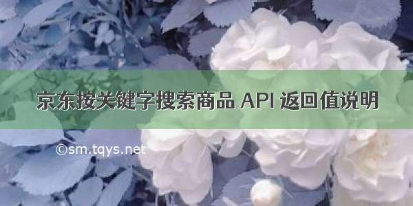 京东按关键字搜索商品 API 返回值说明