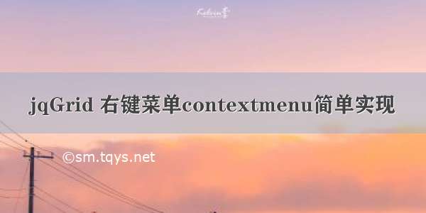 jqGrid 右键菜单contextmenu简单实现