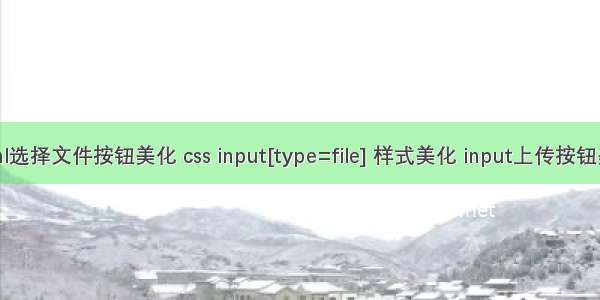 html选择文件按钮美化 css input[type=file] 样式美化 input上传按钮美化