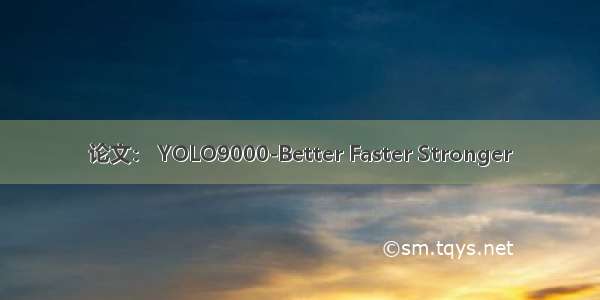 论文： YOLO9000-Better Faster Stronger