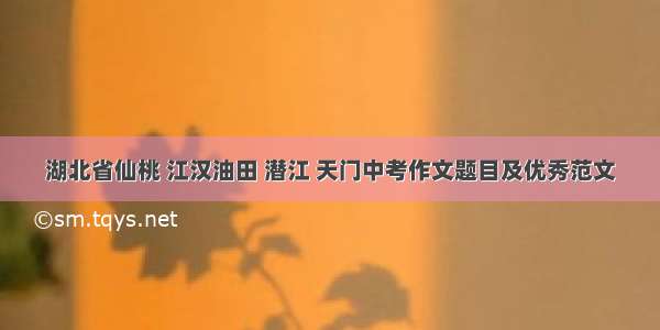 湖北省仙桃 江汉油田 潜江 天门中考作文题目及优秀范文