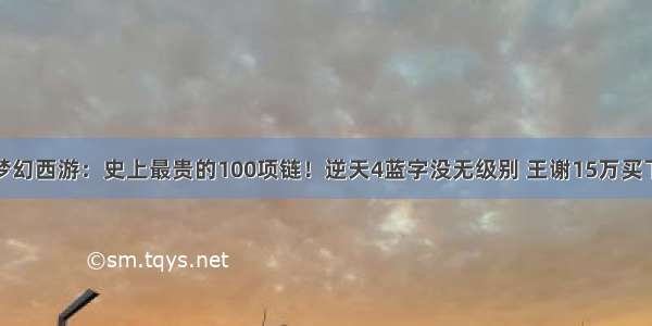 梦幻西游：史上最贵的100项链！逆天4蓝字没无级别 王谢15万买下