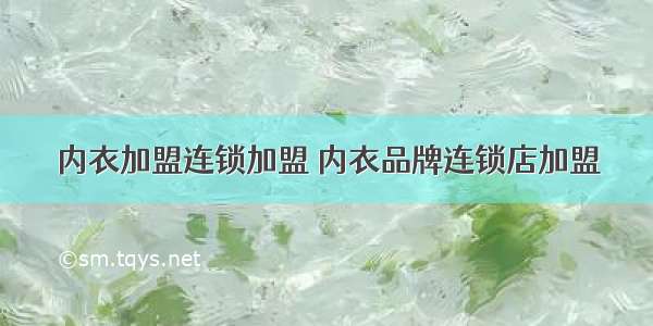 内衣加盟连锁加盟 内衣品牌连锁店加盟