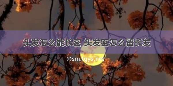 头发怎么能长密 头发密怎么留长发