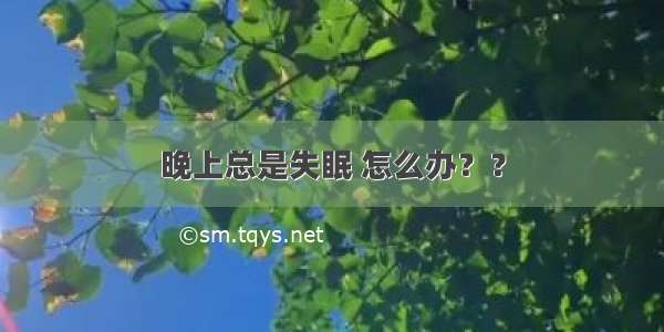 晚上总是失眠 怎么办？？