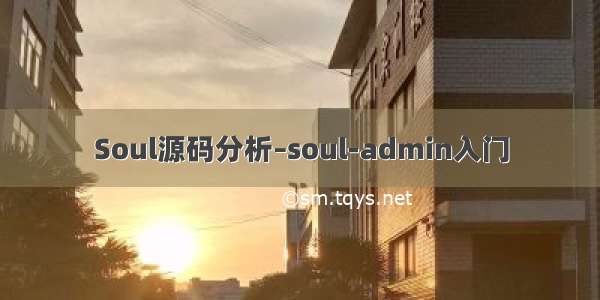 Soul源码分析–soul-admin入门