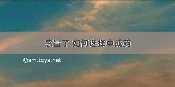 感冒了 如何选择中成药