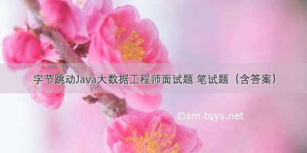 字节跳动Java大数据工程师面试题 笔试题（含答案）