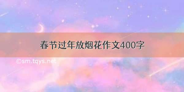 春节过年放烟花作文400字