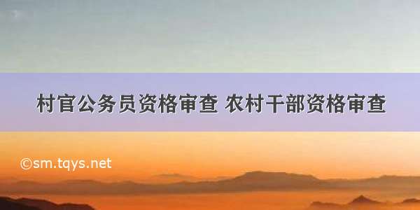 村官公务员资格审查 农村干部资格审查