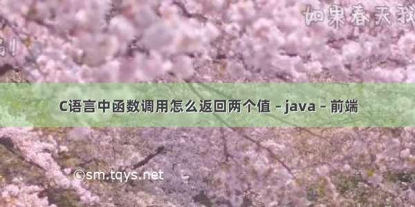 C语言中函数调用怎么返回两个值 – java – 前端