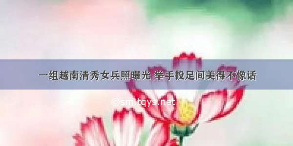 一组越南清秀女兵照曝光 举手投足间美得不像话