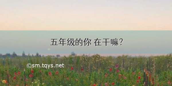 五年级的你 在干嘛？