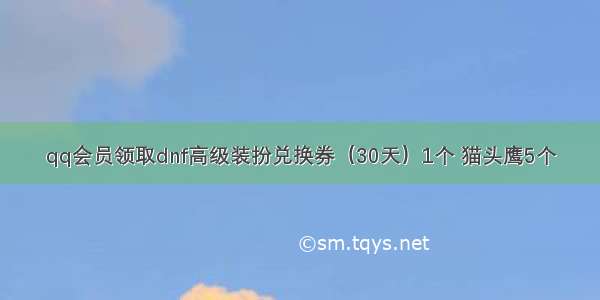 qq会员领取dnf高级装扮兑换券（30天）1个 猫头鹰5个