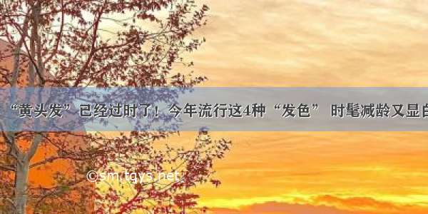 “黄头发”已经过时了！今年流行这4种“发色” 时髦减龄又显白