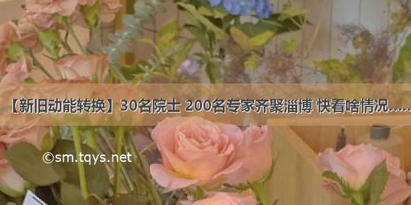 【新旧动能转换】30名院士 200名专家齐聚淄博 快看啥情况……