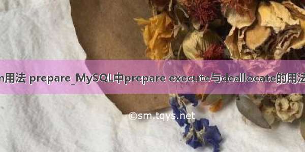 from用法 prepare_MySQL中prepare execute与deallocate的用法详解