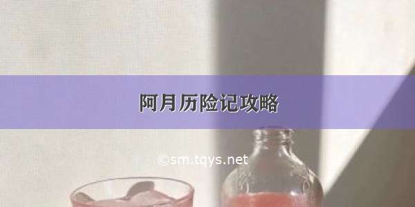 阿月历险记攻略