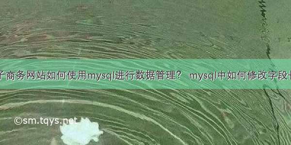 电子商务网站如何使用mysql进行数据管理？ mysql中如何修改字段长度