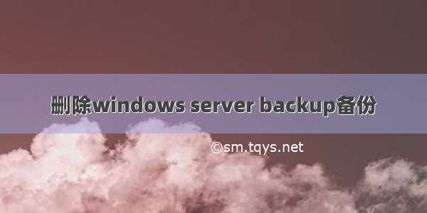 删除windows server backup备份