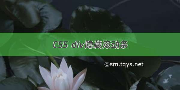 CSS div隐藏滚动条