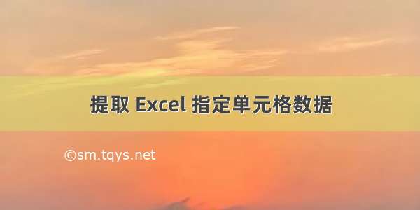 提取 Excel 指定单元格数据