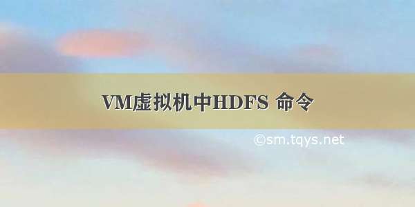 VM虚拟机中HDFS 命令