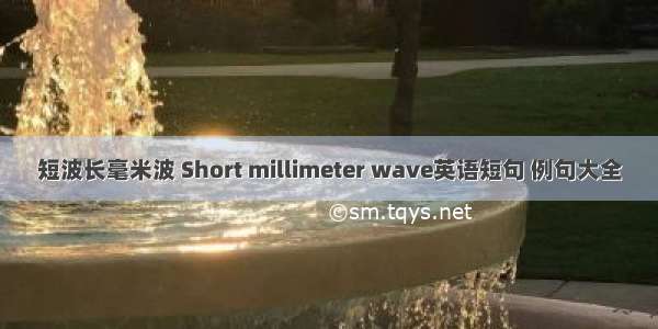 短波长毫米波 Short millimeter wave英语短句 例句大全