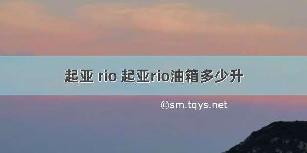 起亚 rio 起亚rio油箱多少升