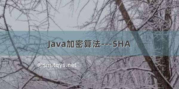 Java加密算法---SHA