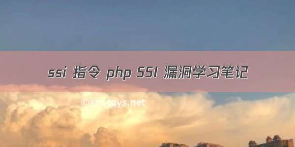 ssi 指令 php SSI 漏洞学习笔记