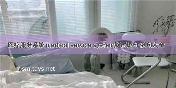 医疗服务系统 medical service system英语短句 例句大全