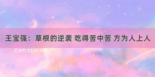 王宝强：草根的逆袭 吃得苦中苦 方为人上人