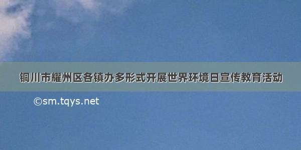 铜川市耀州区各镇办多形式开展世界环境日宣传教育活动