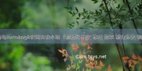 Git小乌龟tortoisegit使用自我小结（初始化 提交 推送 拉取 新建分支 切换分支 