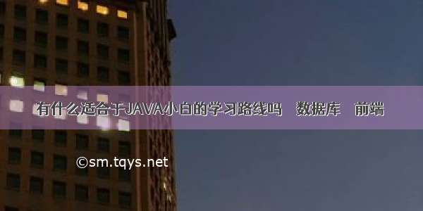 有什么适合于JAVA小白的学习路线吗 – 数据库 – 前端